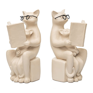 Jg. Porta Livros Gatos Leitores 16cm