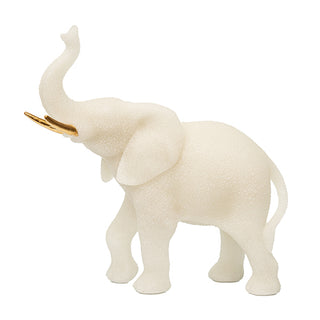 Escultura Elefante Tromba Erguida Em Quartzo 20cm