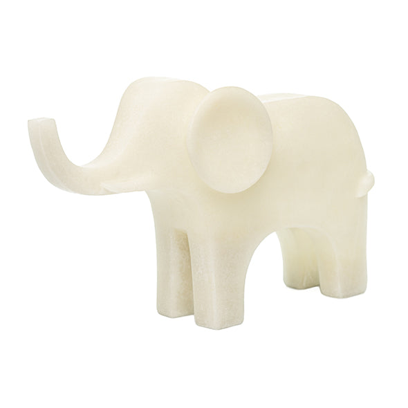Escultura Elefante Minimal Em Quartzo 29cm