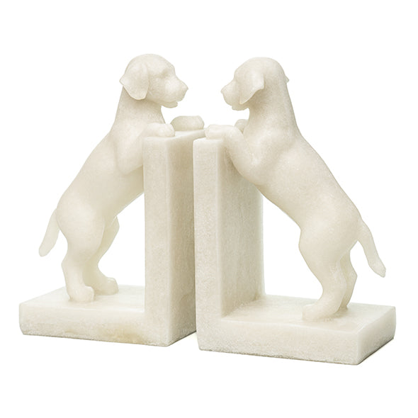 Jg. Porta Livros Labradores Em Quartzo 21cm