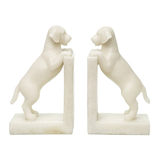 Jg. Porta Livros Labradores Em Quartzo 21cm