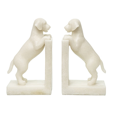 Jg. Porta Livros Labradores Em Quartzo 21cm