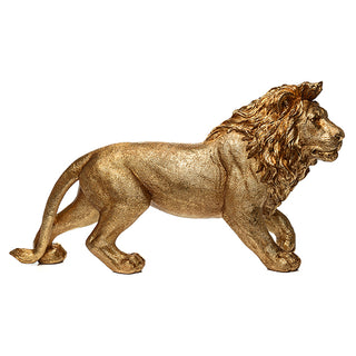 Escultura Leao Dourado 47cm