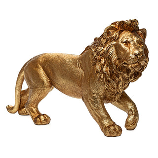 Escultura Leao Dourado 47cm