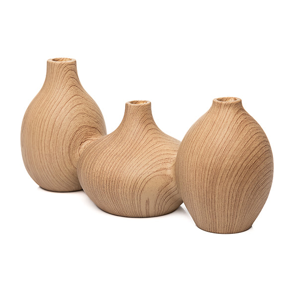 Jg. 3 Vasos Amadeirados 12cm