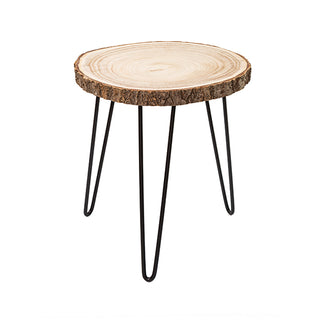 Mesa Lateral Tronco Madeira/metal 35x40cm