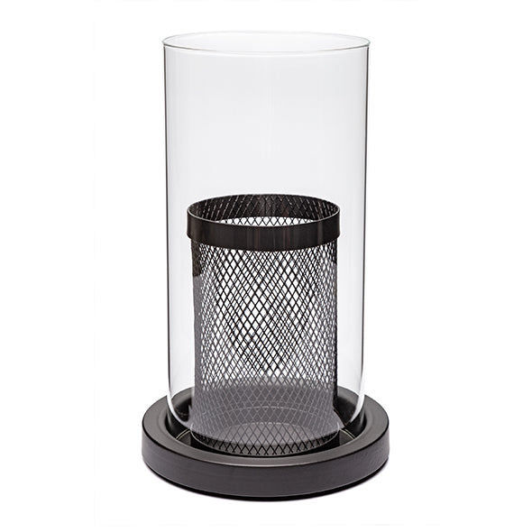 Castical Em Vidro C/ Base Em Metal 25cm