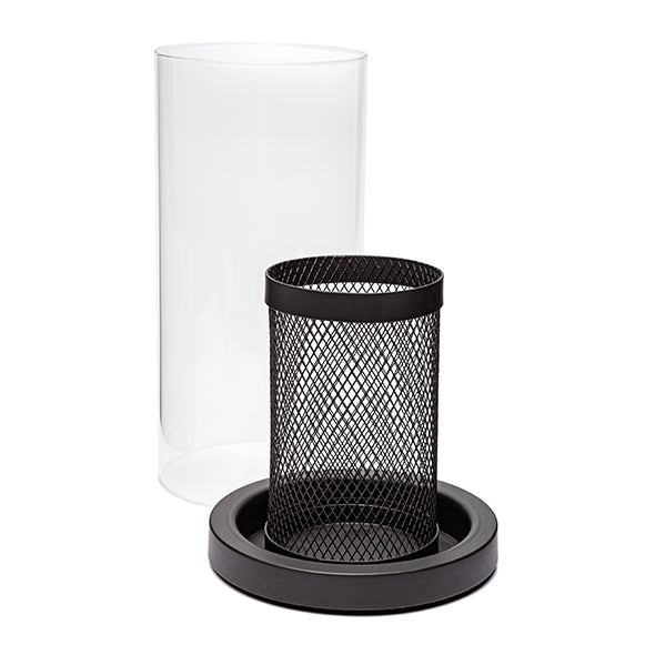 Castical Em Vidro C/ Base Em Metal 25cm
