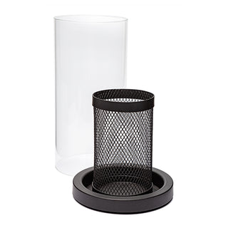 Castical Em Vidro C/ Base Em Metal 25cm