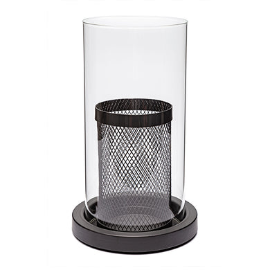 Castical Em Vidro C/ Base Em Metal 25cm