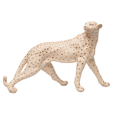 Escultura Leopardo Em Pe Creme 28cm