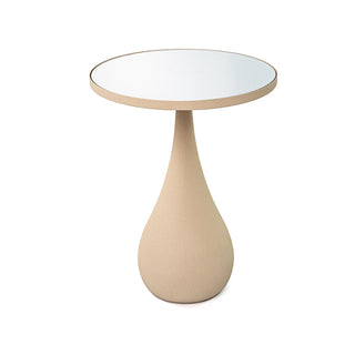 Mesa Lateral Gota Espelho/metal Areia 40x44cm