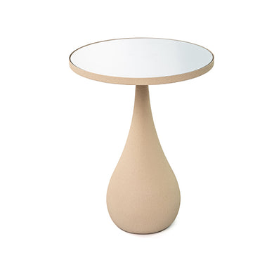 Mesa Lateral Gota Espelho/metal Areia 40x44cm