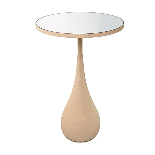Mesa Lateral Gota Espelho/metal Areia 35x59cm