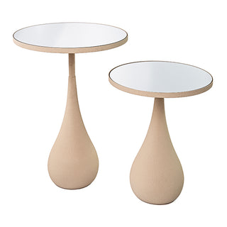 Mesa Lateral Gota Espelho/metal Areia 35x59cm