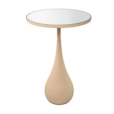 Mesa Lateral Gota Espelho/metal Areia 35x59cm
