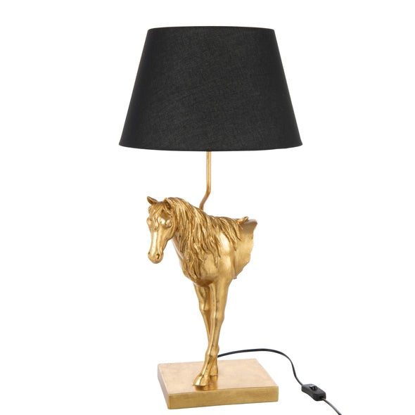 Luminaria de Mesa Cavalo Dourado 70cm