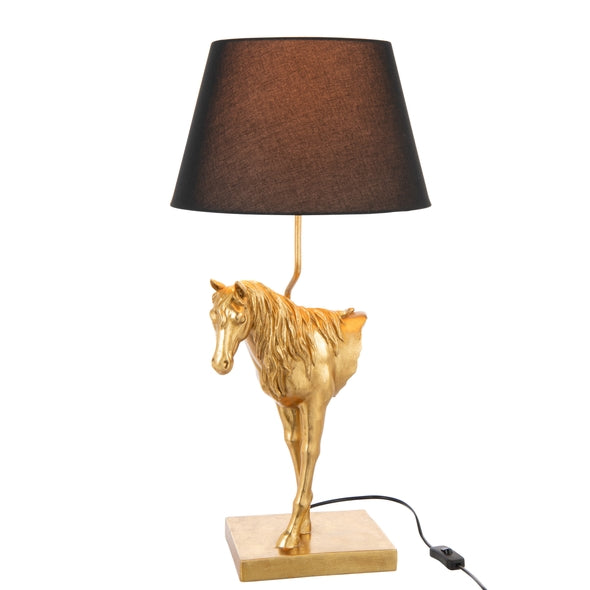 Luminaria de Mesa Cavalo Dourado 70cm