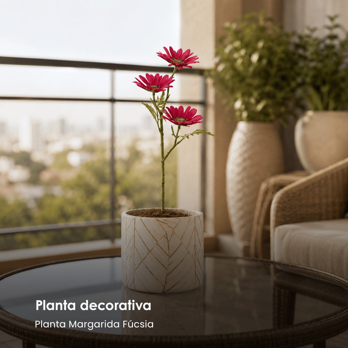 Planta Margarida Fúcsia 45cm