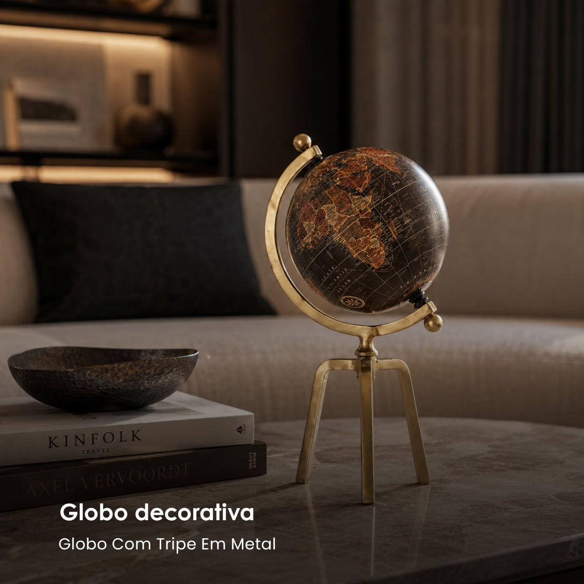 Globo Com Tripe Em Metal 39cm