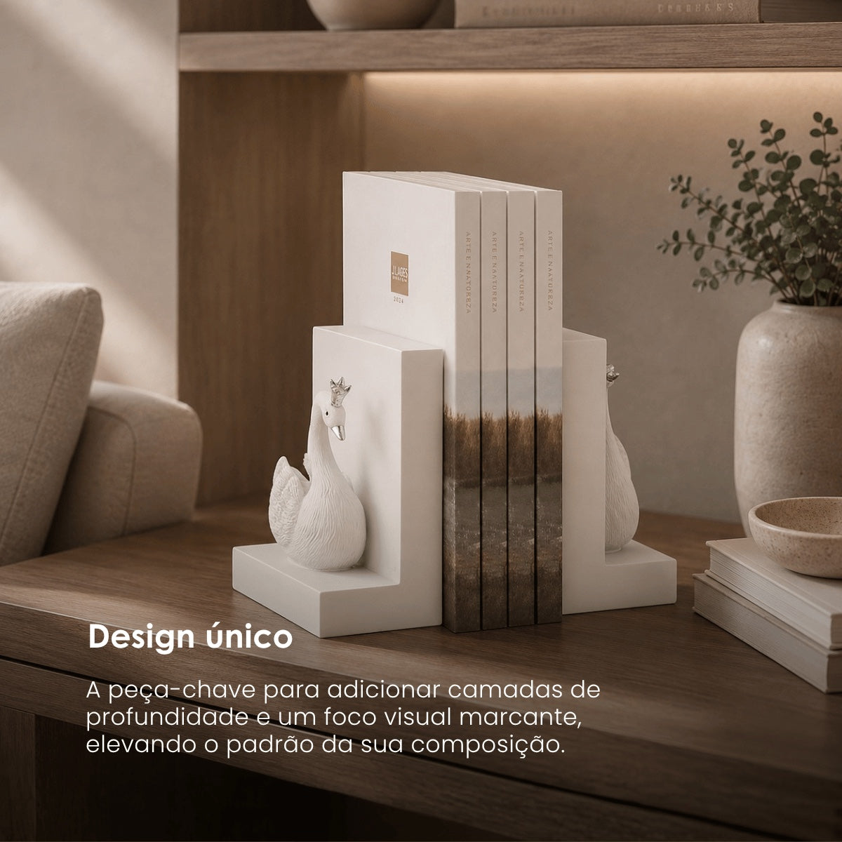 Jg. Porta Livros Cisne 14cm