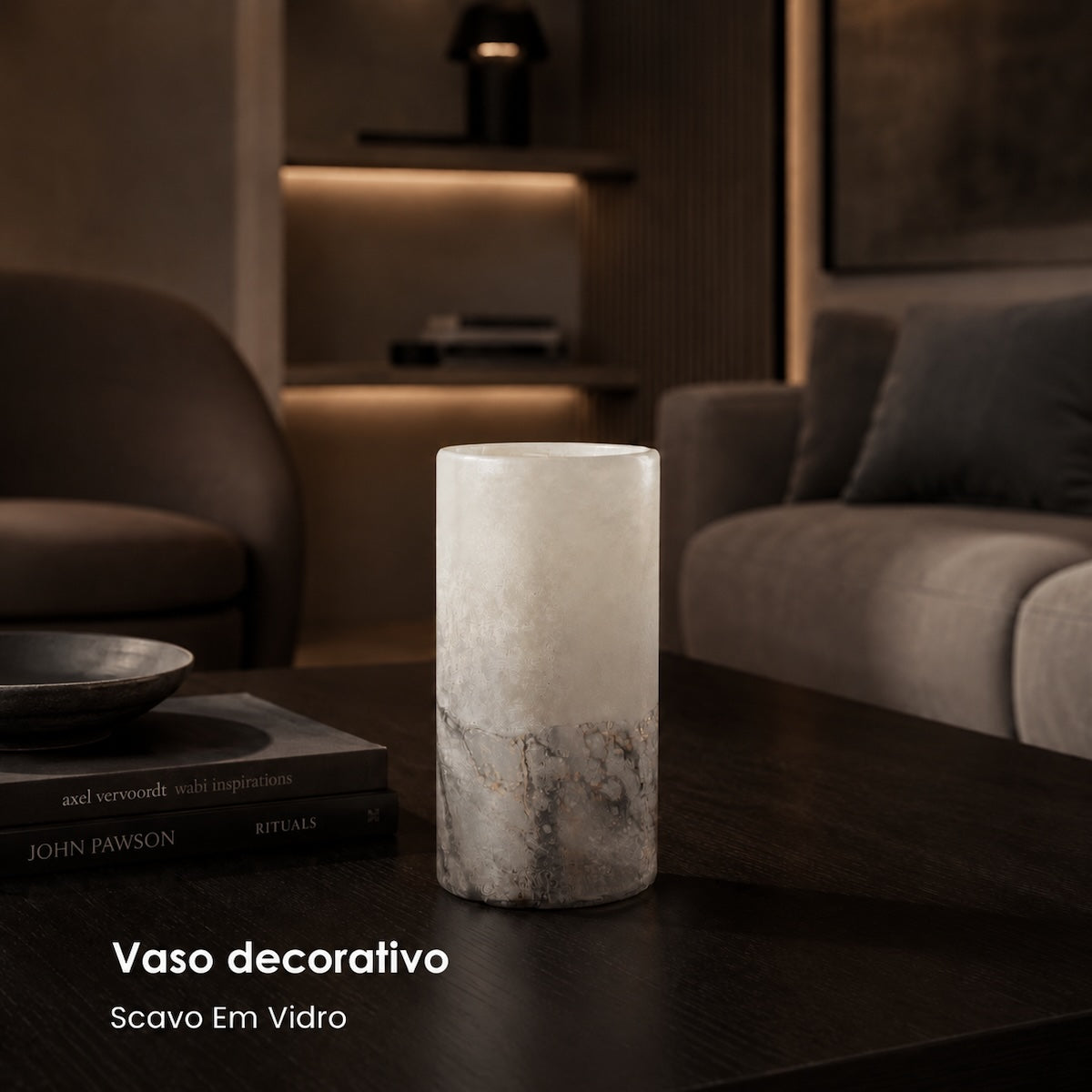 Vaso Scavo Em Vidro 22cm