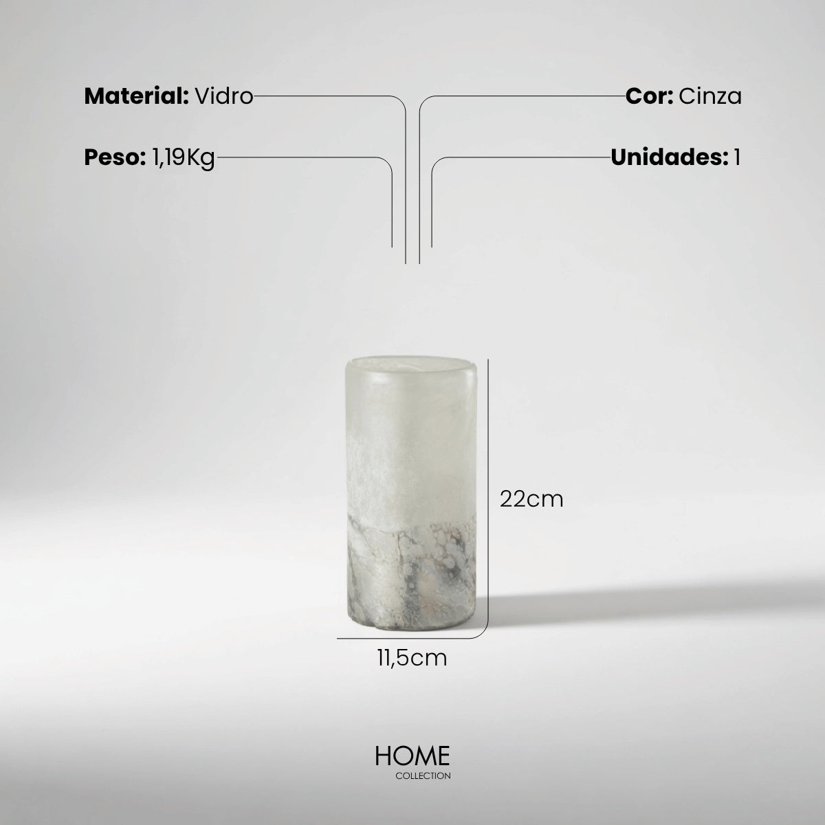 Vaso Scavo Em Vidro 22cm