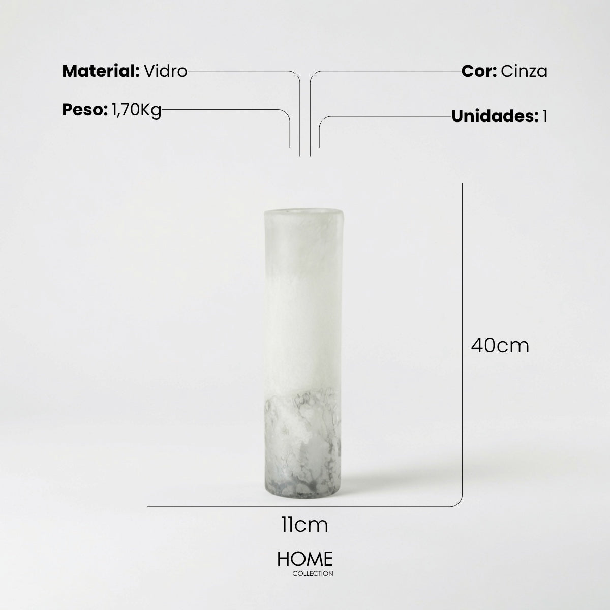 Vaso Scavo Em Vidro 40cm