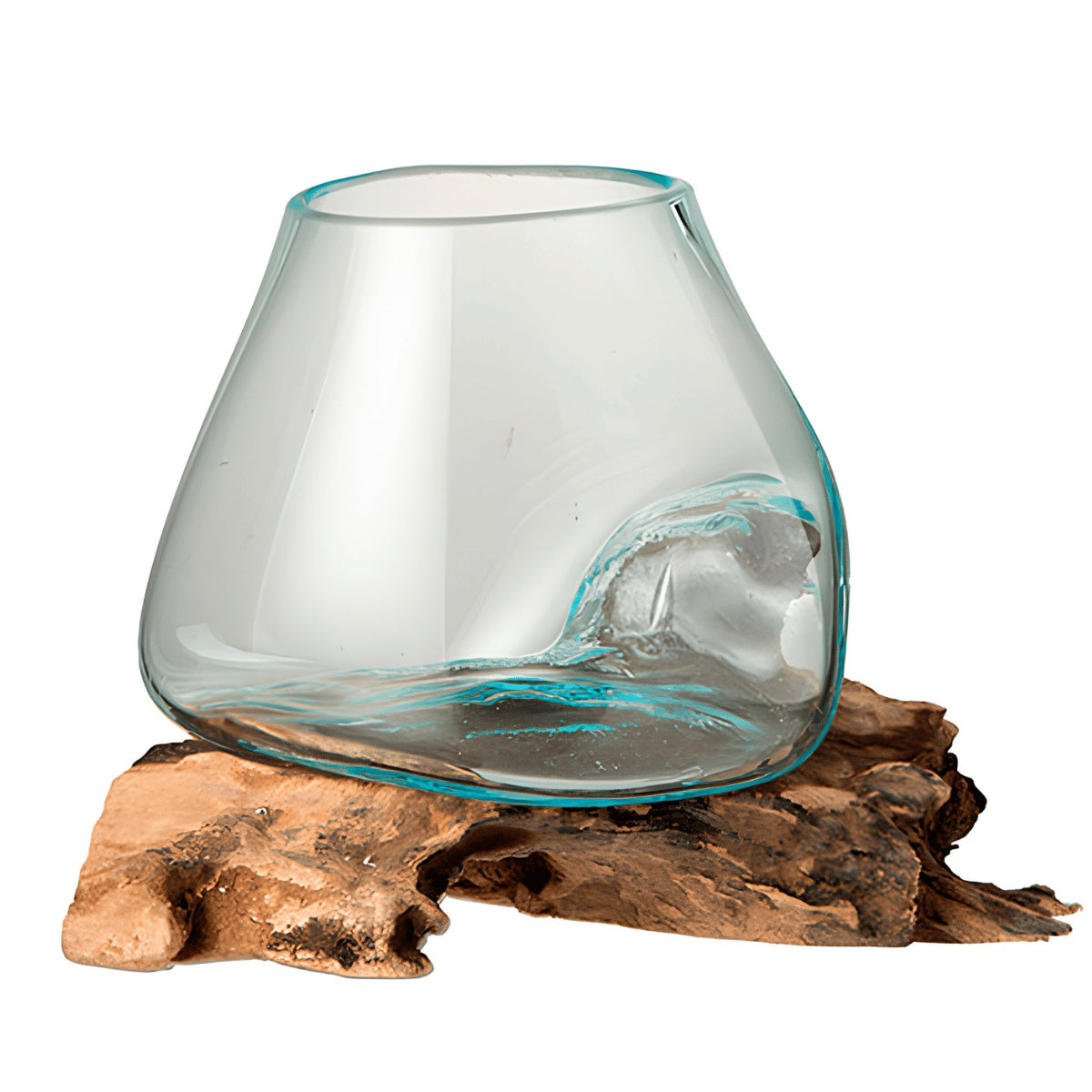 Vaso C/ Base Em Madeira 20cm