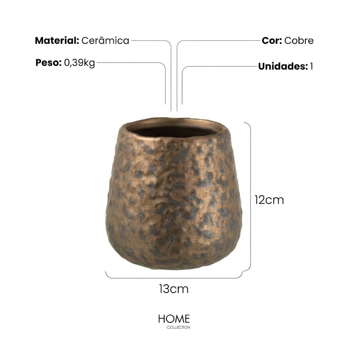Cachepot Dot Cobre 13cm