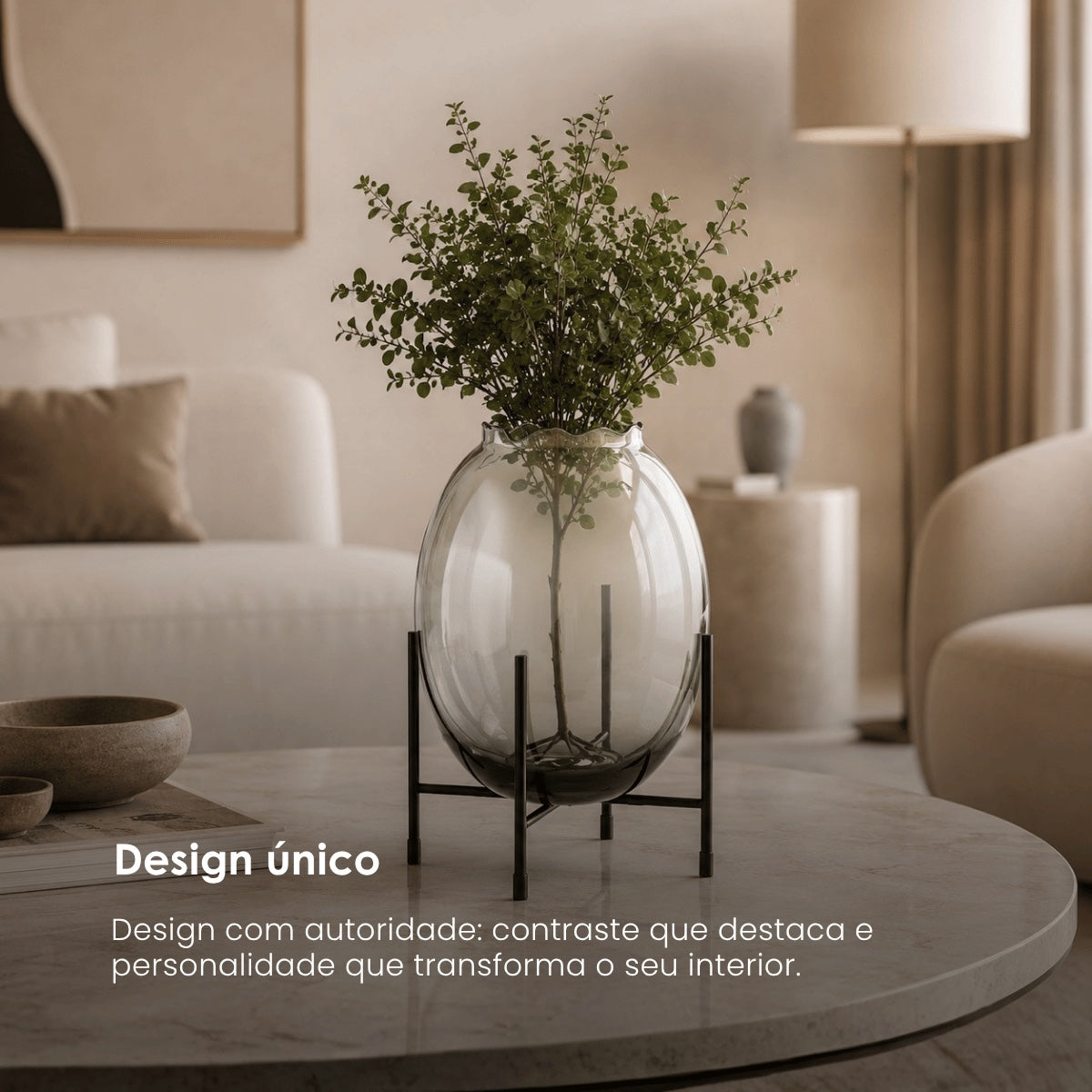 Vaso Bord Fume Com Suporte 40cm