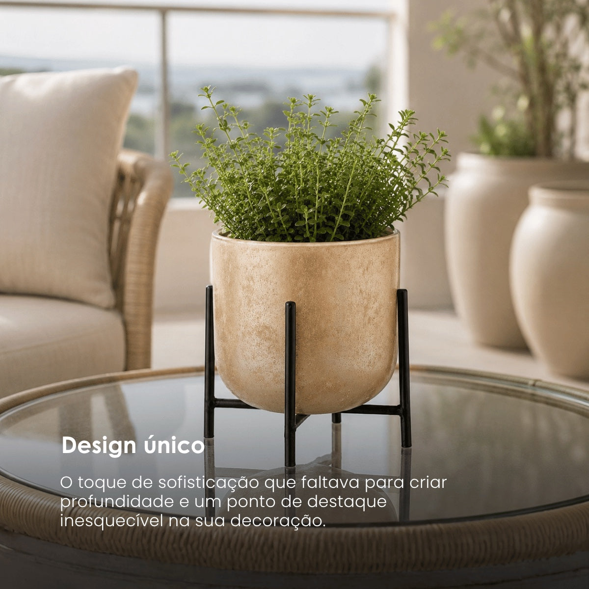 Vaso Astor Em Vidro Com Suporte 17cm