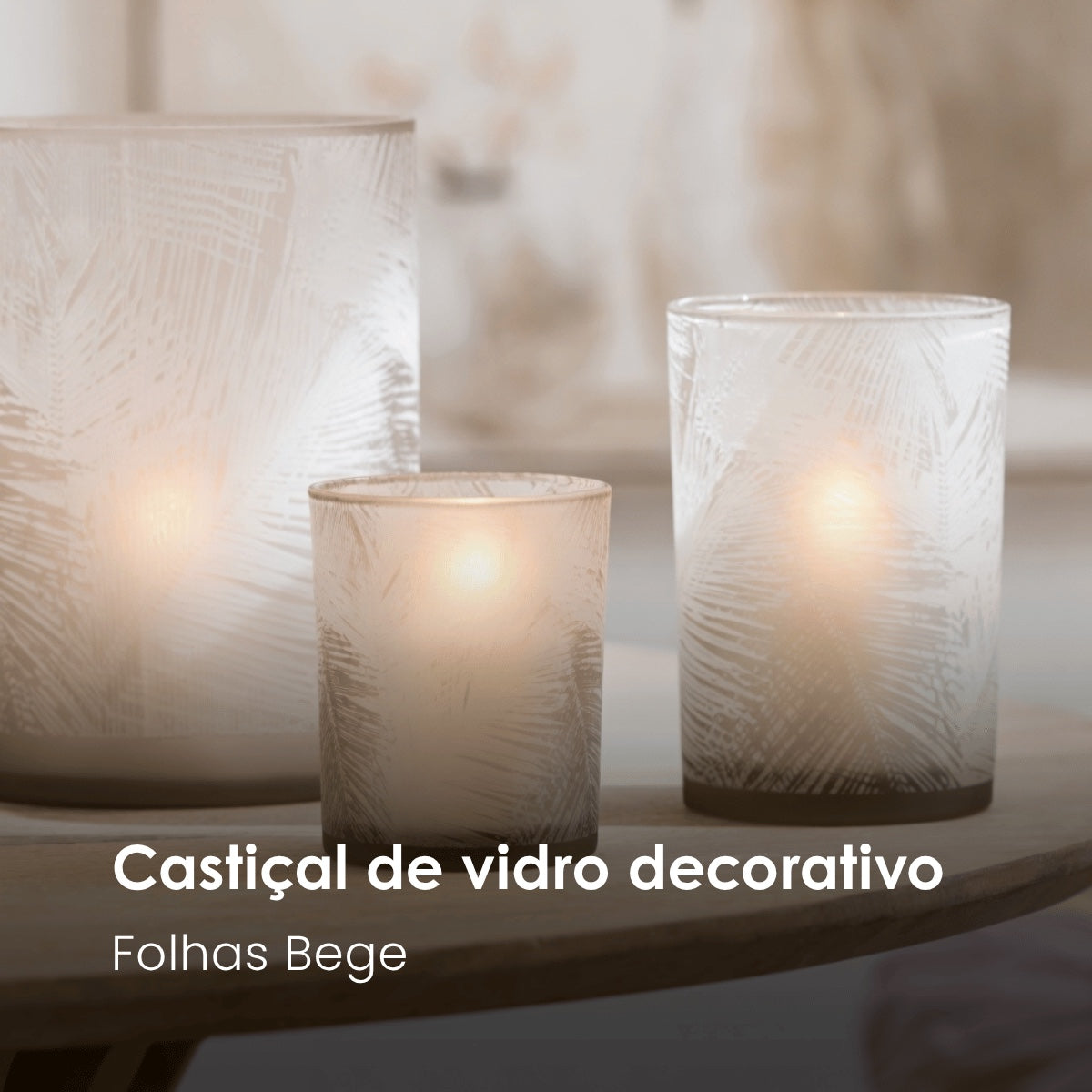 Castical Folhas Em Vidro 8cm