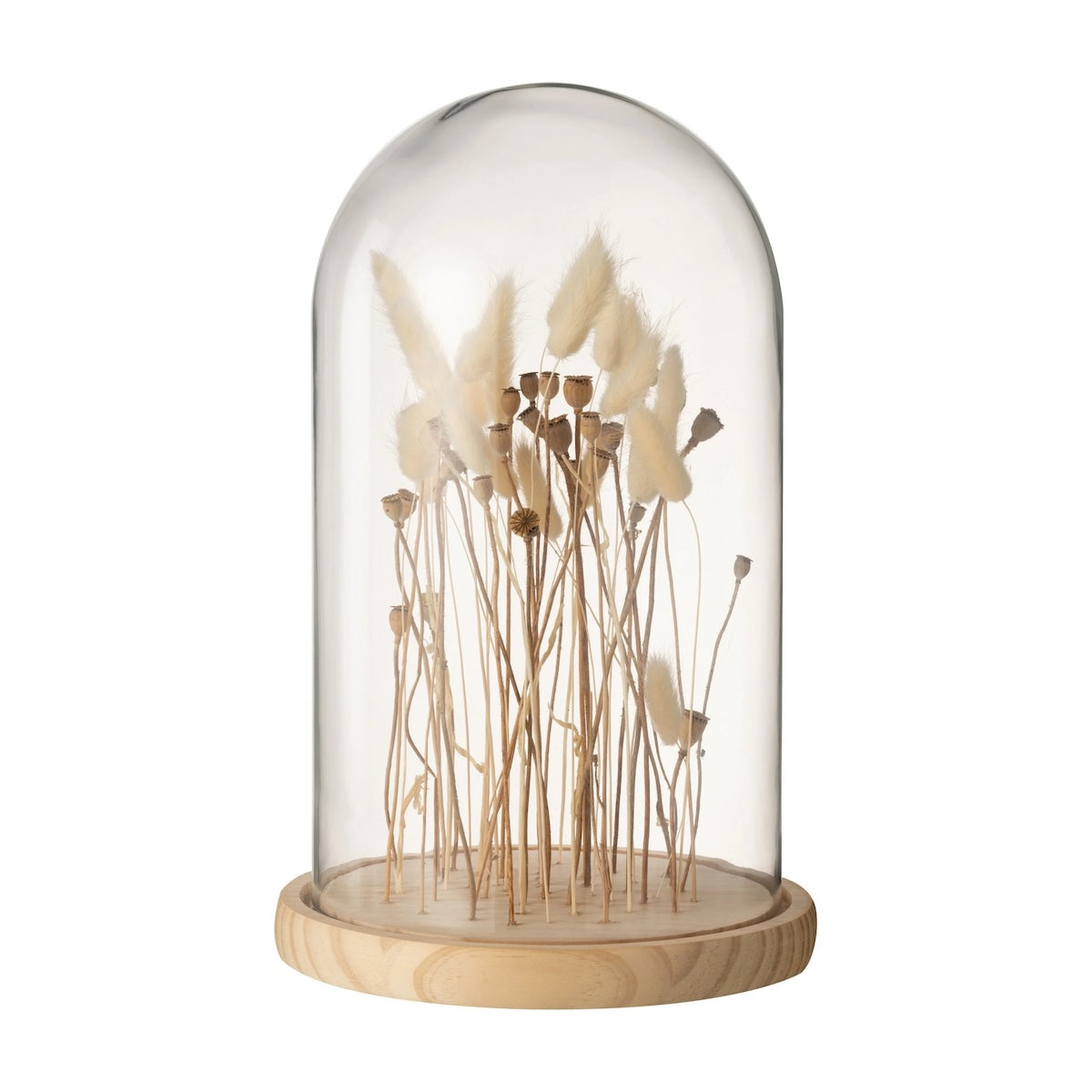 Escultura Folhas Secas Na Redoma 37cm