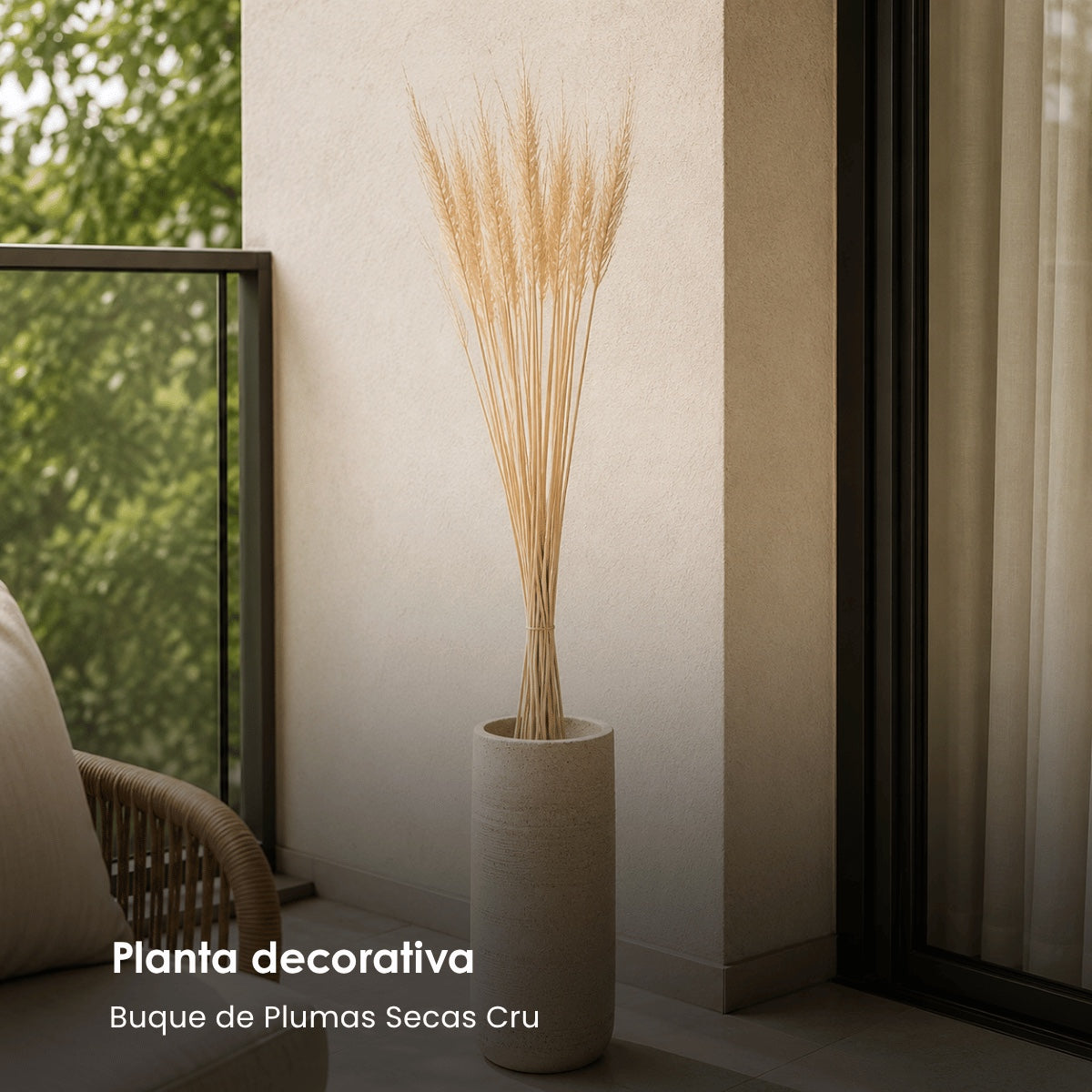 Buque de Plumas Secas Cru 80cm