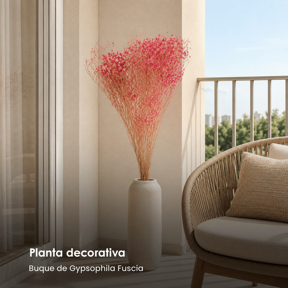 Buque de Gypsophila Fuscia 75cm