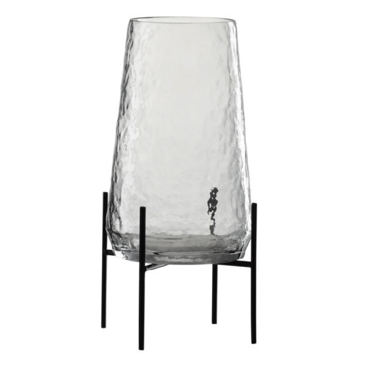 Vaso Em Vidro Martelado C/ Suporte 32cm