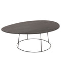 Mesa de Centro Oval Em Madeira C/ Suporte Em Metal 121x80x40Cm
