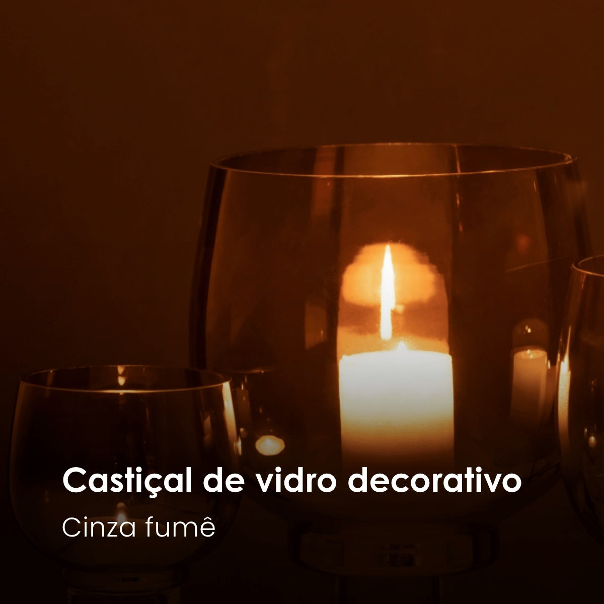 Castical Em Vidro Fume 10cm