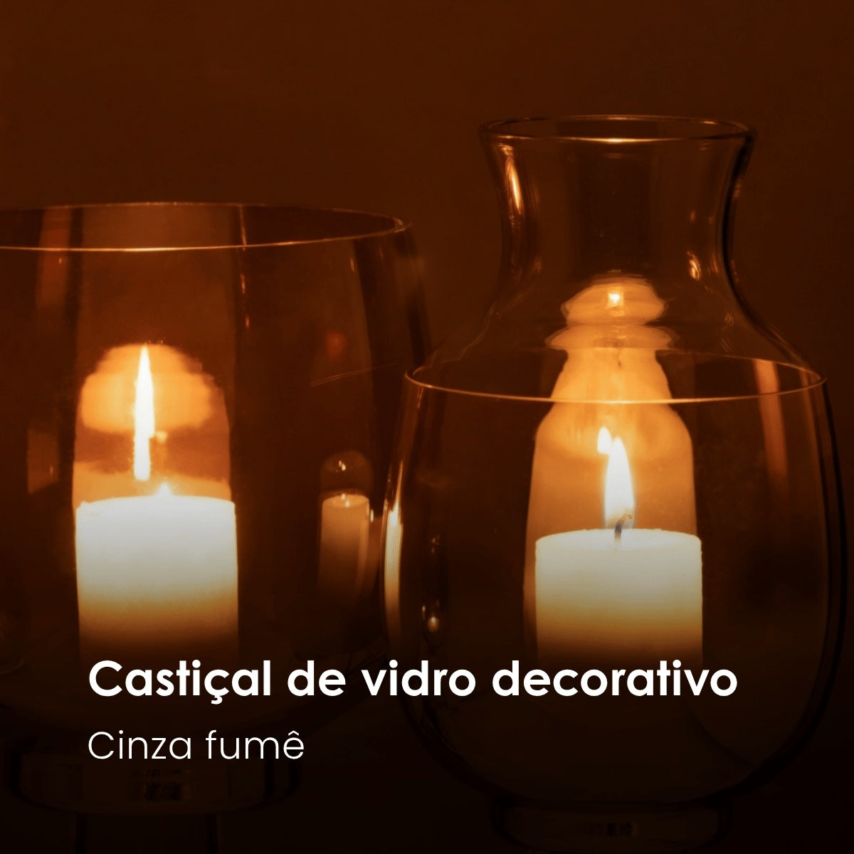Castical Em Vidro Fume 14cm