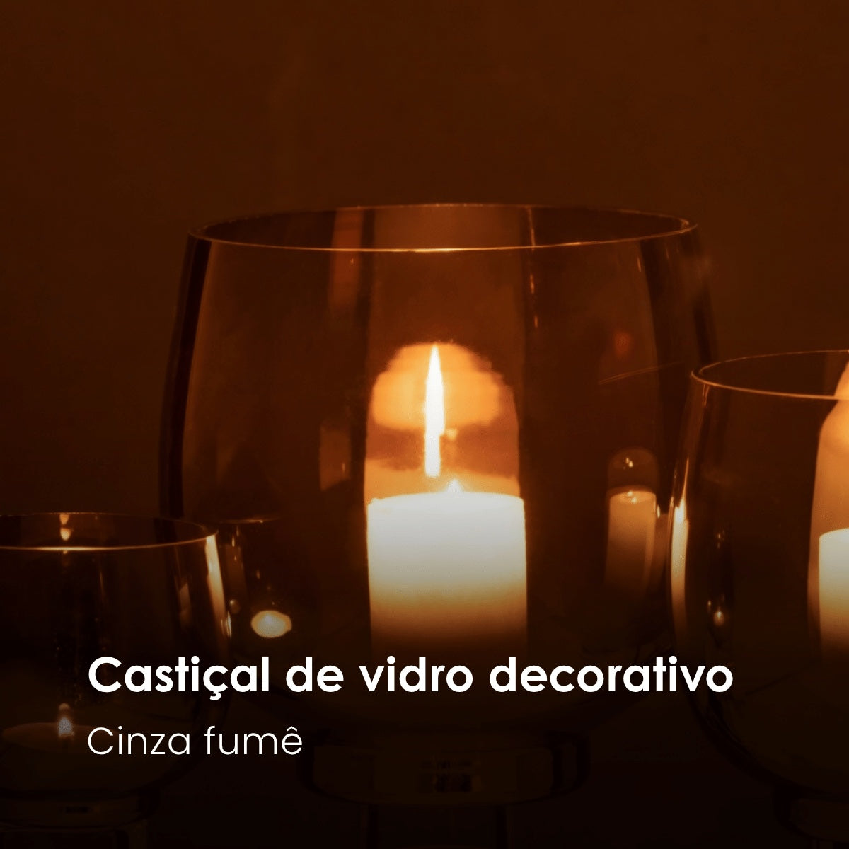 Castical Em Vidro Fume 18cm