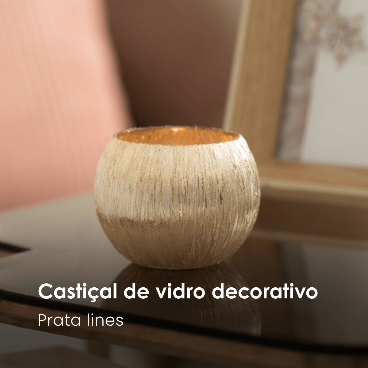 Castical Lines Prata Em Vidro 8cm