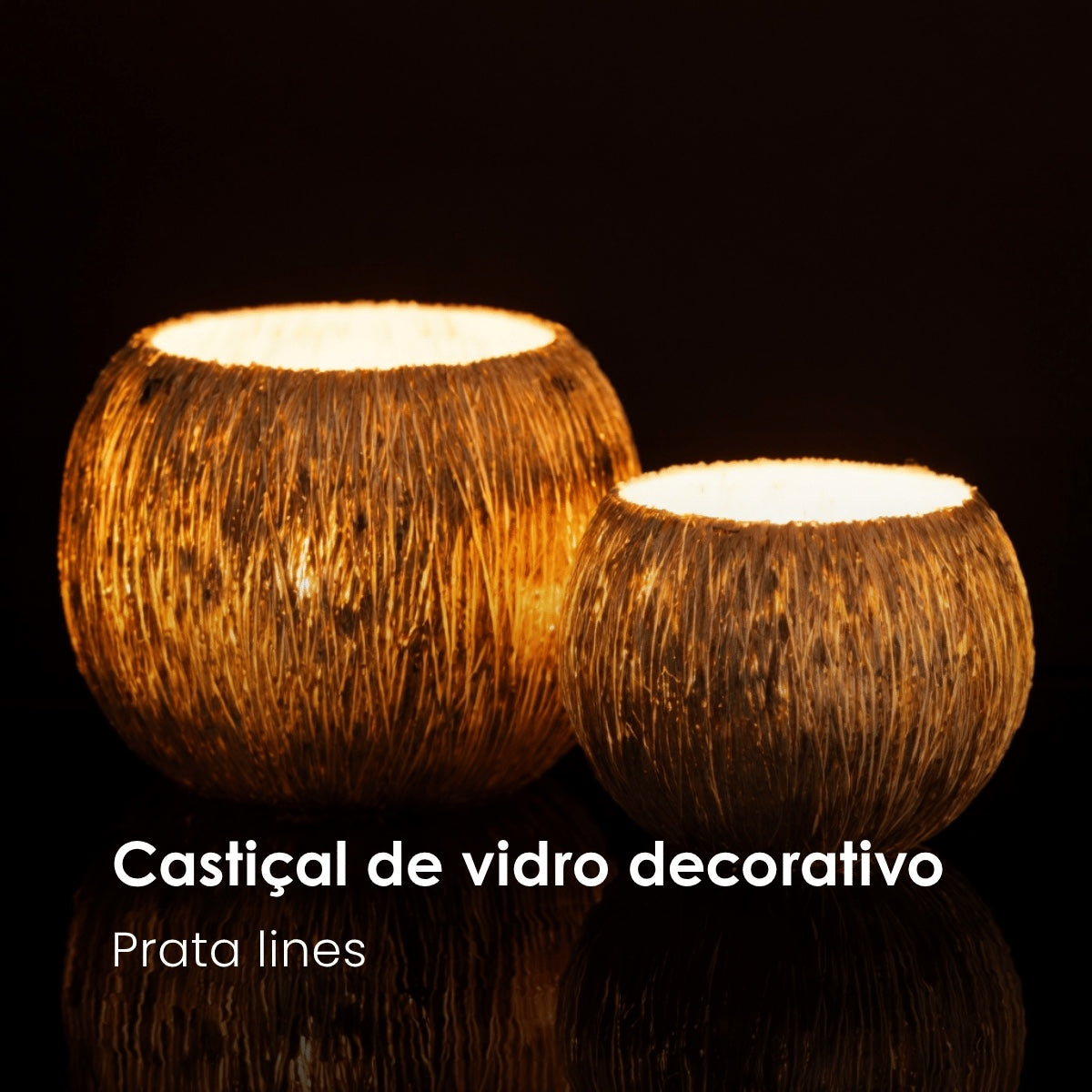 Castical Lines Prata Em Vidro 10cm