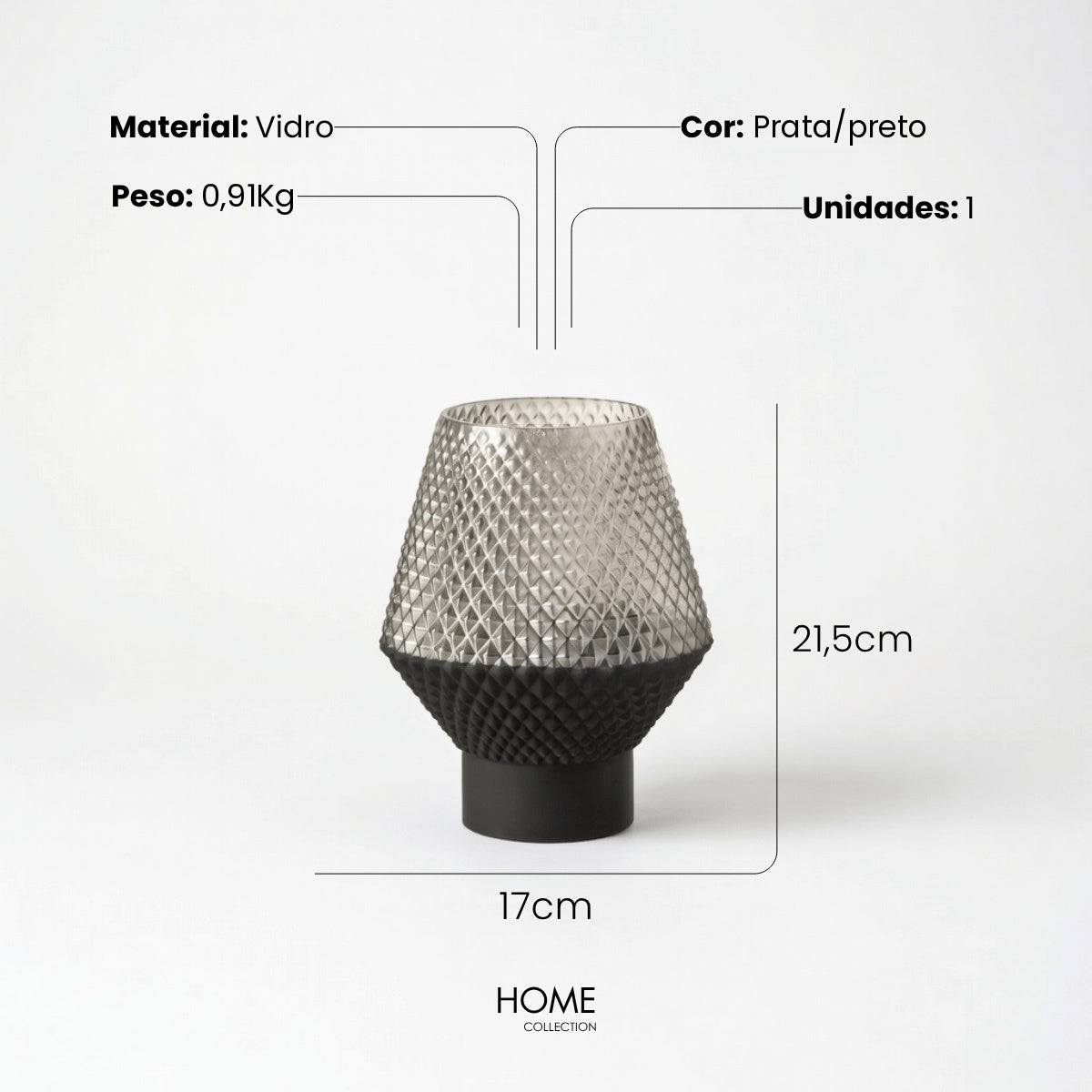 Vaso Patt Em Vidro 22cm