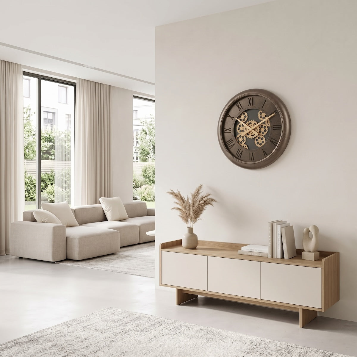 Relógio Engrenagem Marrom/Dourado 52cm