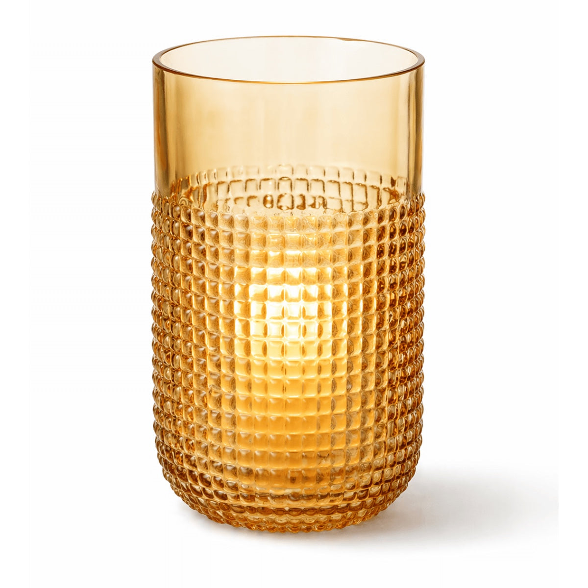 Vaso Pattern Ambar Em Vidro 23cm