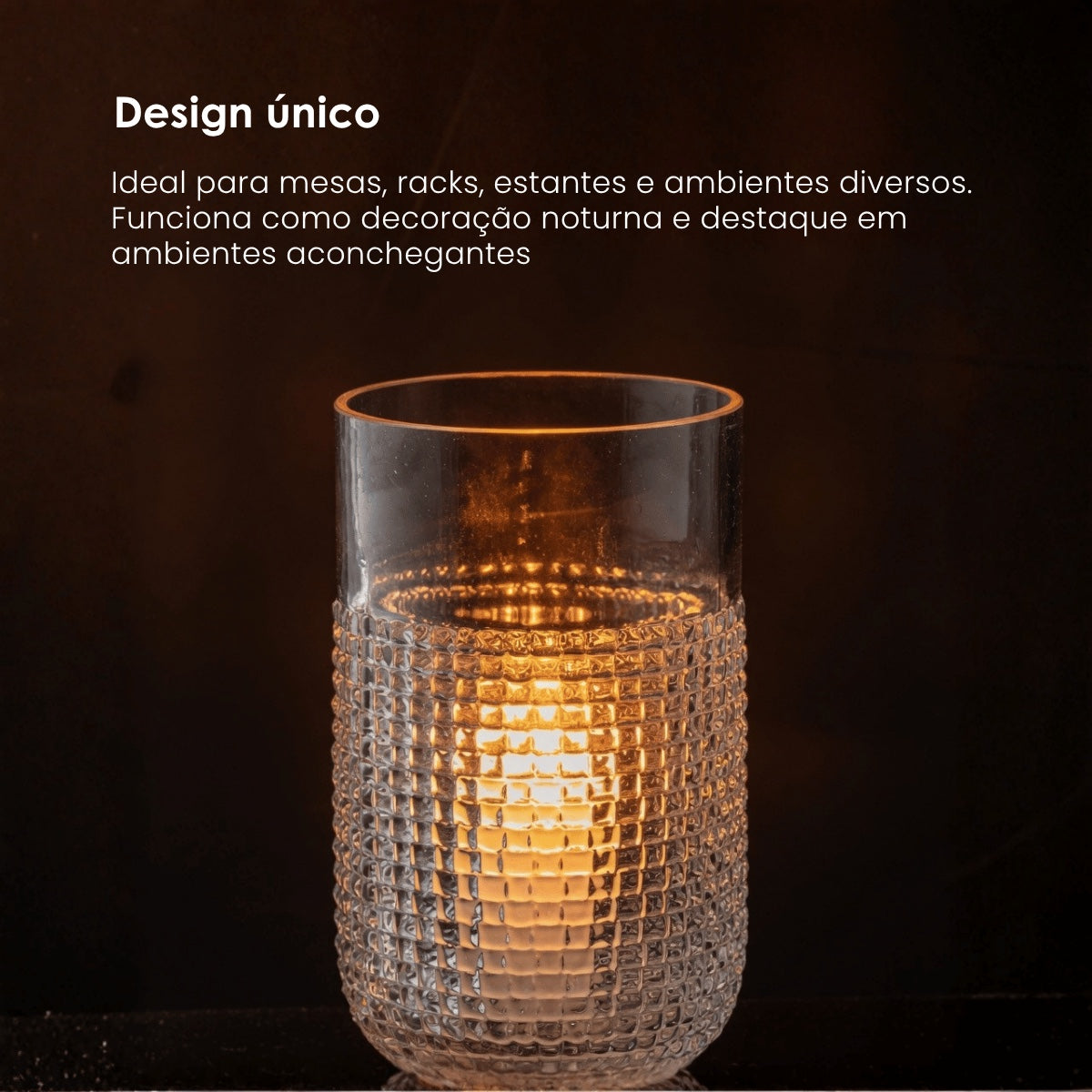 Vaso Pattern Ambar Em Vidro 23cm