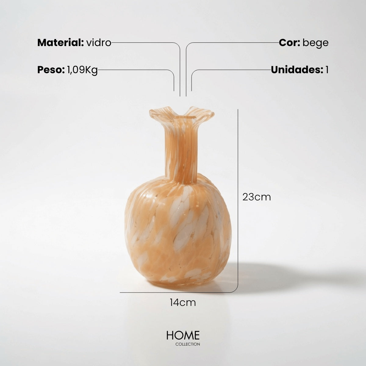 Vaso Melissa Bege 23cm