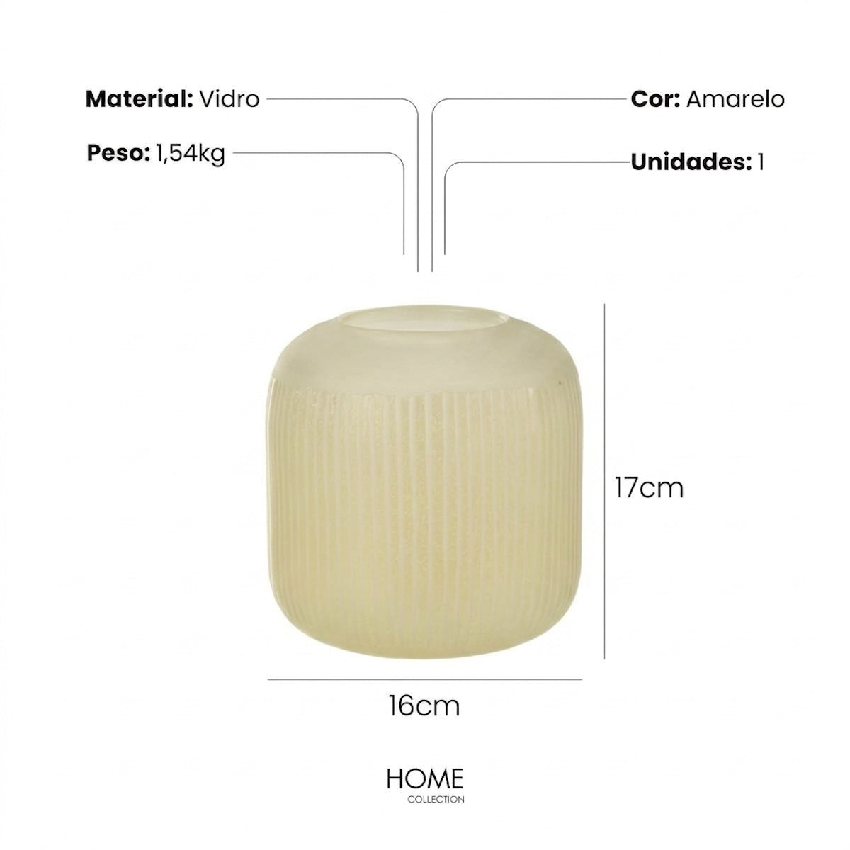 Vaso Stripes Bege 17X16cm