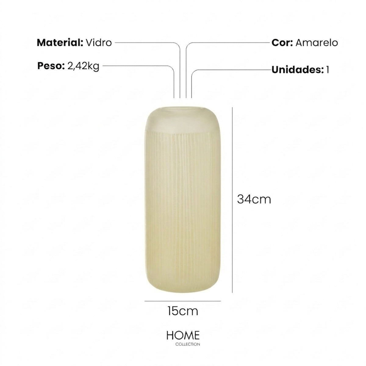Vaso Stripes Bege 34cm